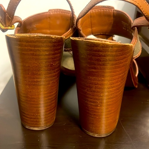 Tory Burch Open Toe Wooden Block Heel Slingback Shoes Size 8M - Picture 6 of 7